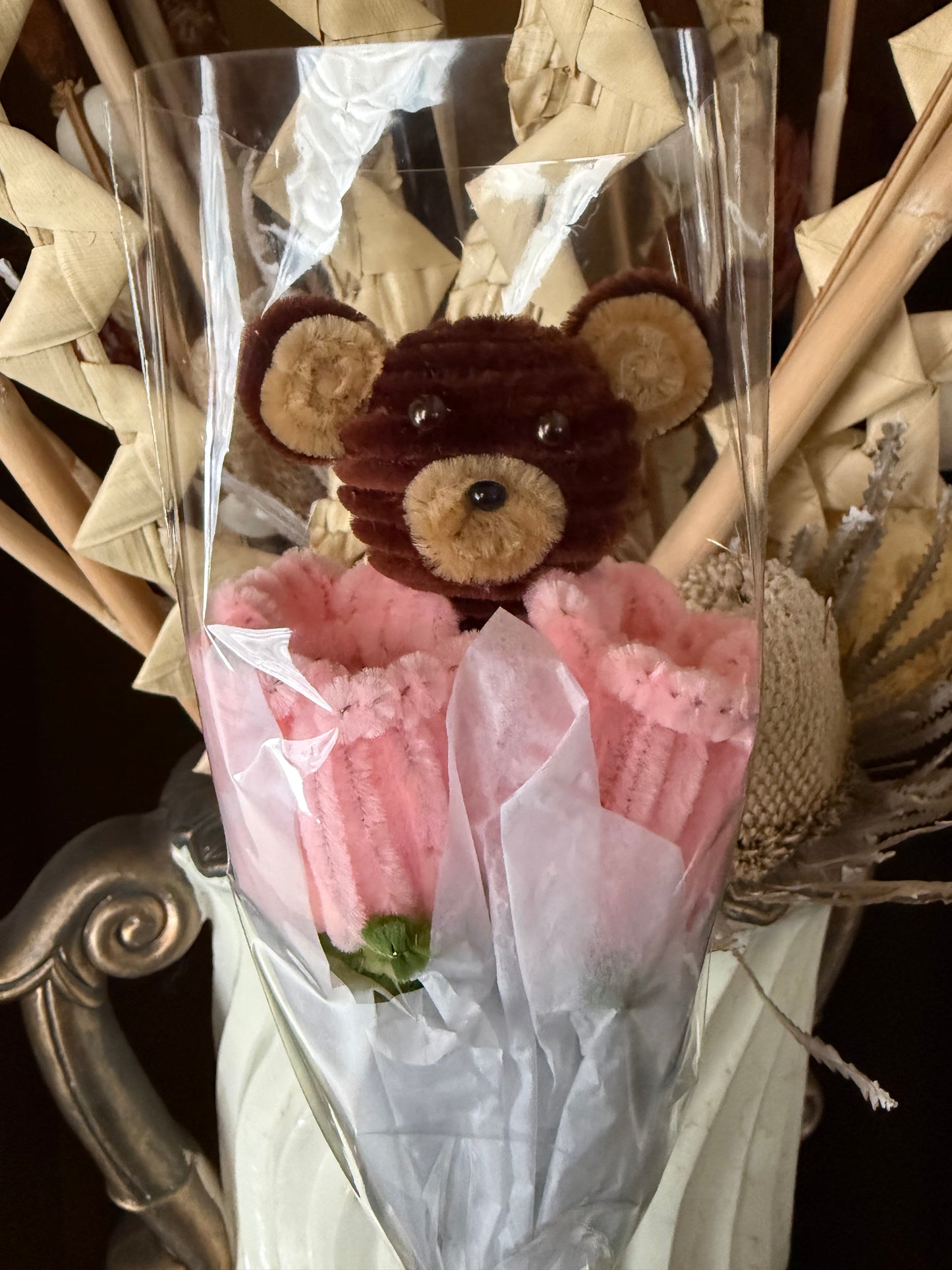 2 Rose Bear Bouquet – Handmade Valentine’s Gift