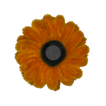 orange sunflower magnet back view