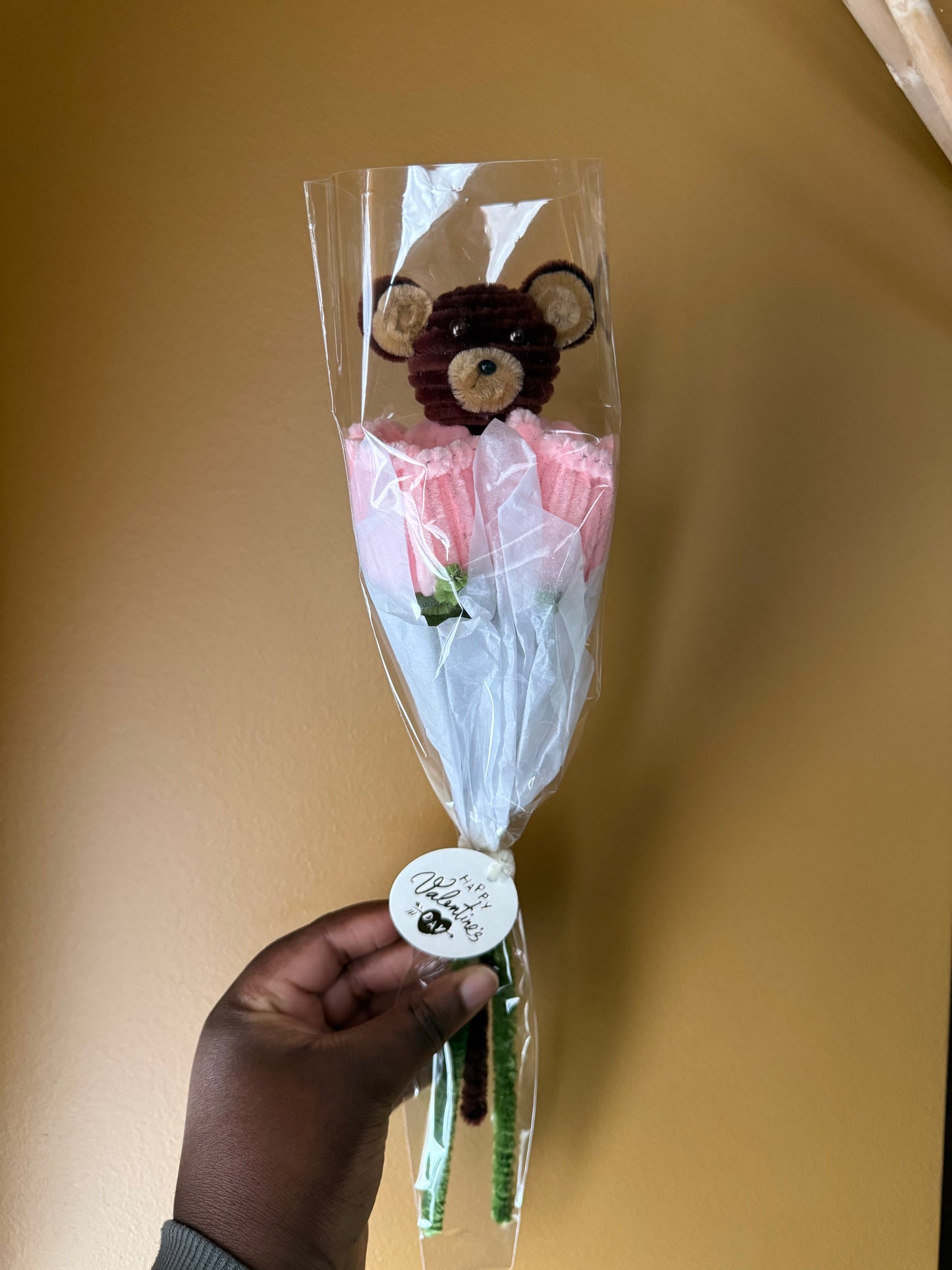 2 Rose Bear Bouquet – Handmade Valentine’s Gift
