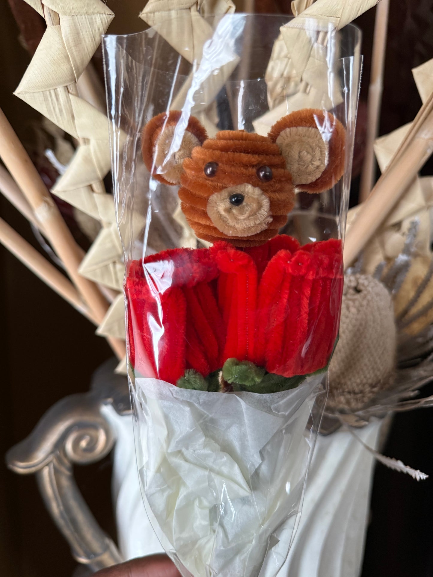 2 Rose Bear Bouquet – Handmade Valentine’s Gift