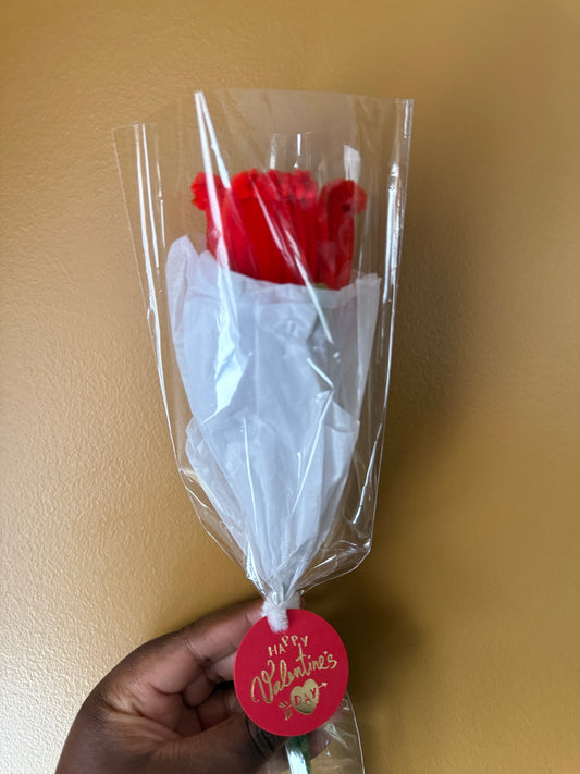 Single Rose Bloom – Handmade Valentine’s Rose Gift (Pink or Red)